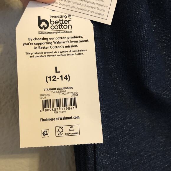 Time and Tru Maternity Large Straight Leg Jegging Comfort Belly Band Dark Denim - Picture 4 of 7